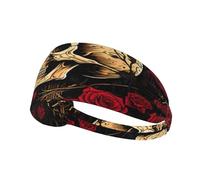 Black Victorian Gothic Skull Rose Unisex Headband Elastica Fascia Capelli Leggera Fasce Per Capelli Per Palestra Corsa All'Aperto