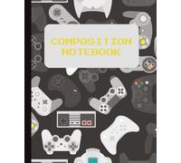 Black Video Game Composition Notebook: Half Lined & Half Blank Pages for Writing and Drawing | (7.5 x 9.25, 100 Pages): Perfect Video Game Themed ... Top and Blank Space for Sketching on Bottom