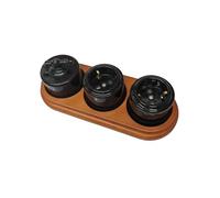 Black Wall Ceramic Rotary Switch Surface Installation Knob Switch for Home Improvement(1-hole Wood base)