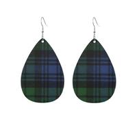 Black Watch Antique Original Scottish Tartan2 Blue Clan Ramsay Hunting Tartan Plaid Orecchini da donna a forma di goccia d'acqua Accessori alla moda