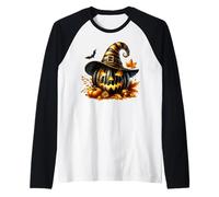 Black White And Orange Halloween Must Haves for Witches Maglia con Maniche Raglan
