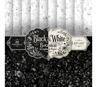Black & White Botanical Scrapbook Paper: 20 Double-Sided Sheets, 20 Designs, 8.5" x 8.5", Rich Watercolour Floral Craft Pad from Dark Gothic Peonies ... Card Making, Decoupage, Collage & Mixed Media