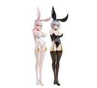 Black White Bunny Figura Anime Illustrazione originale Painting Bunny Figure in PVC da collezione, ornamenti per desktop, 2 pezzi