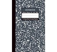 Black & White & Charcoal Marble School Notebook - Grid, 96 Pages, 5.5" x 8.5", Soft Matte Cover: For schoolwork, math, science, creative projects, and daily planning