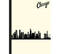 Black & White Chicago Skyline: The Chicago Skyline cover showcases space to customize your notebook by adding your own art by stickers or drawing your ... design that adds a flair to your stationery!