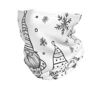 Black White Christmas Gnomes Sciarpa al Collo Multiuso Sciarpa A Tubo Elastico Cerchietto per Capelli per Yoga Adulto attività 30X26Cm