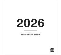 Black&White Monatsplaner zum Aufstellen 2026: Neutraler Tisch-Kalender in schlichter Schwarzweiß-Optik für den perfekten Überblick. Praktische Organisationshilfe im Format 16 x 16,5 cm