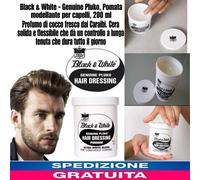 Black & White-Pomata Cera solida modellante per capelli,200 ml.Profumo di Cocco