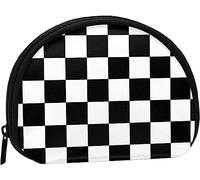 Black White Race Checkered Flag Pattern Women And Girls Cute Fashion Coin Purse Wallet Bag Change Pouch Key Holder