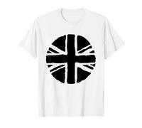 Black & White Round Flag of The UK Union Jack Maglietta