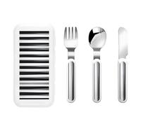 Black & White Stripe Set di stoviglie per bambini 3 pezzi, coltello, forchetta e cucchiaio riutilizzabili, stoviglie portatili per la protezione alimentare dei bambini