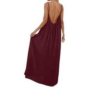 Black White Summer Dress for Women Plus Size Casual Trendy Cotton Sleeveless Backless Cami Dresses Spaghetti Strap Flowy Long Maxi Midi Sundress With back Tie Boho Beach Wedding Guest Dress 2026 xs xl
