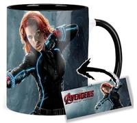 Black Widow Scarlett Johansson The Avengers 2 Age Of Ultron Tazza Interna e Maniglia Nera Ceramica Mug