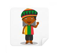 Black Wild Jamaica Cartoon occhiali di pulizia del pulitore dello schermo in camoscio tessuto 2PCS