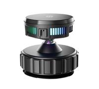 Black Wireless Car Charger, Magnetic Phone Stand with 15w Smart Charging, Mood Light, Radiating Cooling for Dashboard Console Vehicle Truck Road Trip Daily Commuting