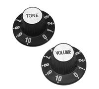 Black Witch Hat - Manopole per volume e tono per chitarra elettrica, foro da 6 mm, compatibili con Epiphone e Les Paul, set da 2