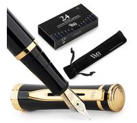 Black with chrome trim - 24 Pack Ink - Slim Box - Medium Nib