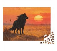 Black Wolf And The Wilderness Puzzle Giochi 1000 Pezzi Regalo Per Amore E Amico Arte Interesting Puzzle Adulti Idea Regalo Per 38x26cm/1000pcs