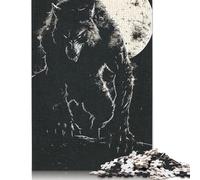 Black Wolf Horror Jigsaw Puzzle Impossible 1000 Pezzi Decorazione Per La Casa. Giochi Rilassamento E Intelligence Per Adulti E Bambini Da 12 Anni 1000pcs (38x26cm)