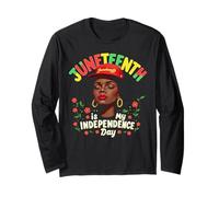 Black Woman Juneteenth 1865 Is My Independence Day Afro Maglia a Manica