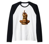 Black Woman Reading Book Stack Afro Girl Book Book Melanin Reader Maglia con Maniche Raglan