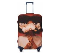 Black Woman White Orchid Estetico Elastico Viaggio Coprimaterasso Antipolvere Resistente ai Graffi Valigie Protector Fit 22-24 Pollici