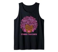 Black Women Queen Stronger Than Breast Cancer Pink Ribbon Canotta