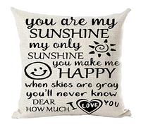 Black Word Art Quote You Are My Sunshine I Love You Gift for Lover Inspirational Fodera per Cuscino Elegante Copricuscino con Cerniera Invisibile Federe Cuscini per Casa Salotto Divano 45X45Cm