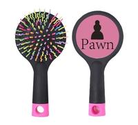 Black Word Chess Game Salon Detangling Hair Brush Cushion Base