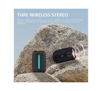 (Black) X12 Portable Bluetooth Speaker with Colorful LED Light, Cylindrical Mesh Fabric, Deep Bass Surround Sound, for Camping Hiking Home