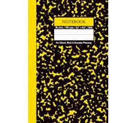 Black & Yellow Marble Hardcover Notebook - Grid, 192 Pages, 5.5" x 8.5", Premium Matte Finish: Perfect for math, science, engineering, design projects, journaling, and daily productivity