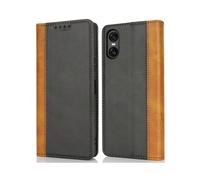 (Black Yellow, Multicolor) For Sony Xperia 10 VI Case Calf Texture 3 Card Slots Color Splicing Leather Phone Cover - Rose Gold+