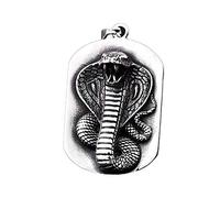 BlackAmazement Collana con ciondolo in acciaio inox 316L, cobra massiccio, serpente in argento, da uomo e donna e Acciaio inossidabile, colore: argento, cod. -