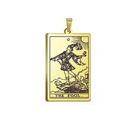 BlackAmazement Collana in acciaio inox 316L con ciondolo a forma di tarocchi, Justice Fool Empress Wheel of Fortune Dog Tag argento oro donna uomo, Acciaio inossidabile