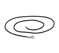 BlackAmazement Collana in gomma di gomma, 40 cm, 45 cm, 50 cm, 55 cm, 60 cm, spessore 2 mm, nero, chiusura a moschettone, in acciaio inox, da uomo e da donna, 10, Acciaio inossidabile