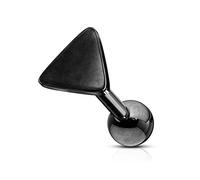 BlackAmazement Orecchini a triangolo in acciaio inox 316L con trago helix, triangolo, rosa, oro, argento, nero, arcobaleno, donna, Acciaio inossidabile