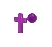 BlackAmazement Piercing helix, trago, in acciaio inox 316L, a forma di croce, multicolore, Gesù Cristo, Cristo, verde, viola, rosa, arancione, bianco, da donna, Acciaio inossidabile