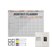 Blackboard magnetico cancellabile - Calendario rifiutabile rifugiato | Promemoria acrilico 12 x 9, cucina nera, lista della spesa di organizzatori, pianificatore di famiglia mensile, facile da pulire