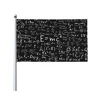 Blackboard Math Formula Bandiera da Esterno in Poliestere con Occhielli in Ottone, 3 Bandiere da 5 Piedi