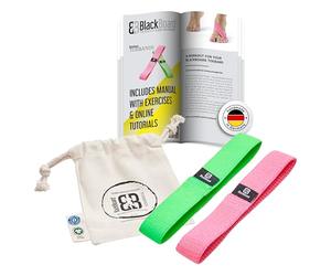BlackBoard® ToeBands | Bande di resistenza specialmente per il piede e le dita | Efficace rafforzamento e mobilizzazione del piede | Fisioterapia | Bande di resistenza in varie forze [Set di 2]