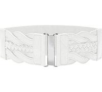 BlackButterfly 7.5 CM Waspie Elastico Vintage Intrecciato Cintura (Bianco, M)