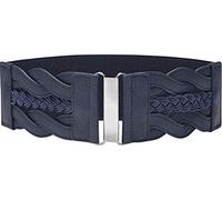 BlackButterfly 7.5 CM Waspie Elastico Vintage Intrecciato Cintura (Blu mezzanotte, 2XL)