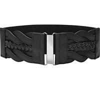 BlackButterfly 7.5 CM Waspie Elastico Vintage Intrecciato Cintura (Nero, M)