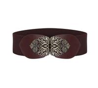 BlackButterfly 8 CM Elastico della Vita del Corsetto Fibbia Antica Cintura (Marrone scuro, XL)