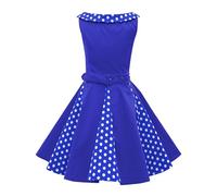 BlackButterfly Bambini Abito Vintage a Pois Anni '50 "Alexia (Blu Reale, 13-14 Anni)