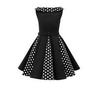 BlackButterfly Bambini Abito Vintage a Pois Anni '50 "Alexia (Nero, 5-6 Anni)
