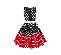BlackButterfly Bambini Abito Vintage a Pois Anni '50 "Amy (A Pois - Nero - Rosso, 11-12 Anni)