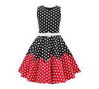 BlackButterfly Bambini Abito Vintage a Pois Anni '50 "Amy (A Pois - Nero - Rosso, 13-14 Anni)