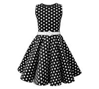 BlackButterfly Bambini Abito Vintage a Pois Anni '50 "Audrey (A Pois - Nero, 3-4 Anni)