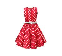 BlackButterfly Bambini Abito Vintage a Pois Anni '50 "Audrey (A Pois - Rosso, 11-12 Anni)